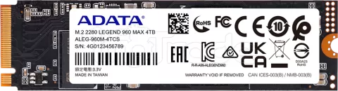 Photo de Disque SSD Adata Legend 960 Max 4To  avec dissipateur - M.2 NVMe Type 2280