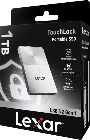 Photo de Disque SSD externe Lexar TouchLock - 1To (Argent)