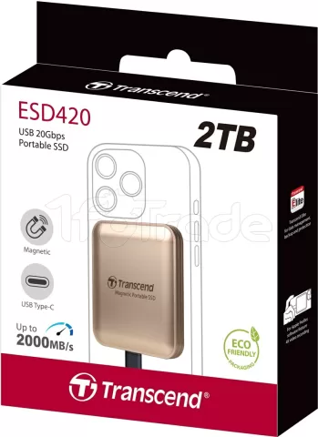 Photo de Disque SSD externe Transcend ESD420 - 2To (Or)