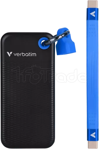Photo de Disque SSD externe Verbatim Pocket - 128Go (Noir/Bleu)