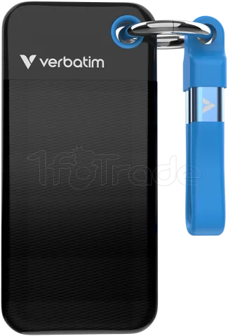 Photo de Disque SSD externe Verbatim Pocket - 128Go (Noir/Bleu)