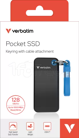 Photo de Disque SSD externe Verbatim Pocket - 128Go (Noir/Bleu)