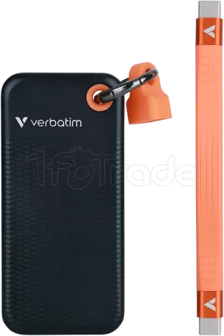 Photo de Disque SSD externe Verbatim Pocket - 128Go (Noir/Orange)