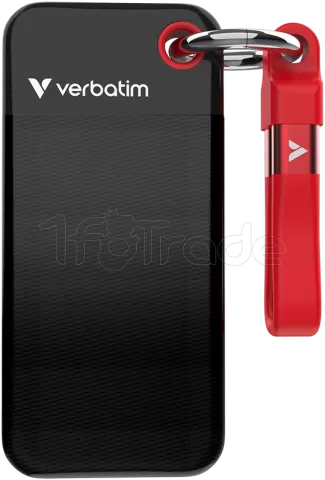 Photo de Disque SSD externe Verbatim Pocket - 128Go (Noir/Rouge)