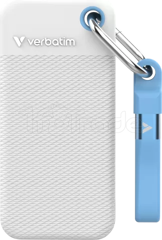 Photo de Disque SSD externe Verbatim Pocket - 1To (Blanc/Bleu)