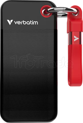 Photo de Disque SSD externe Verbatim Pocket - 1To (Noir/Rouge)