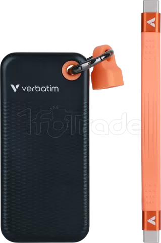 Photo de Disque SSD externe Verbatim Pocket - 256Go (Noir/Orange)