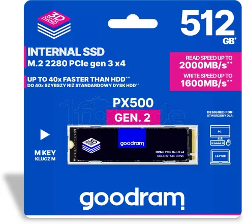 Photo de Disque SSD GoodRam PX500 512Go - NVMe PCIe