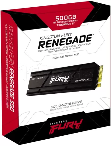 Photo de Disque SSD Kingston Fury Renegade 500Go avec dissipateur - NVMe M.2 Type 2280