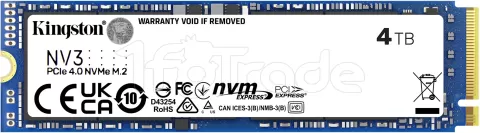 Photo de Disque SSD Kingston NV3 4To - NVMe M.2 Type 2280