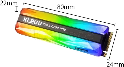 Photo de Disque SSD Klevv Cras C700 RGB 240Go - NVMe M.2 Type 2280