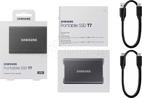 Photo de Disque SSD NVMe externe Samsung T7 - 2To  (Argent)