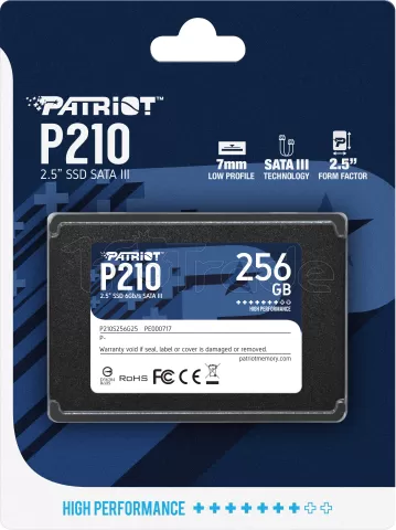 Photo de Disque SSD Patriot P210 256Go - S-ATA 2,5"