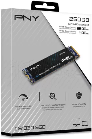 Photo de Disque SSD PNY CS1030 250Go - NVMe M.2 Type 2280