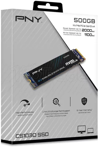 Photo de Disque SSD PNY CS1030 500Go - NVMe M.2 Type 2280
