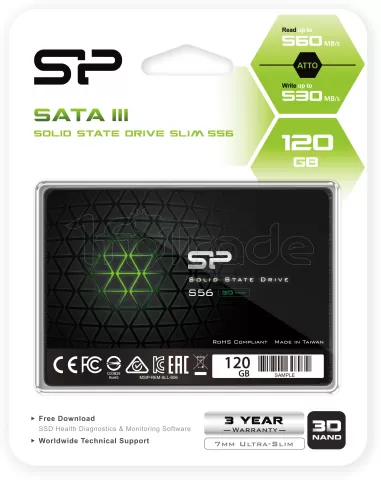 Photo de Disque SSD Silicon Power Slim S56 120Go - S-ATA 2,5"