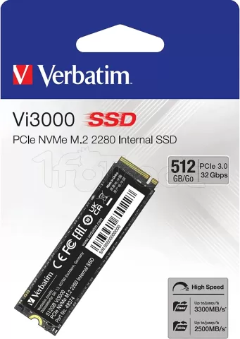Photo de Disque SSD Verbatim Vi3000 512Go - NVMe M.2 Type 2280