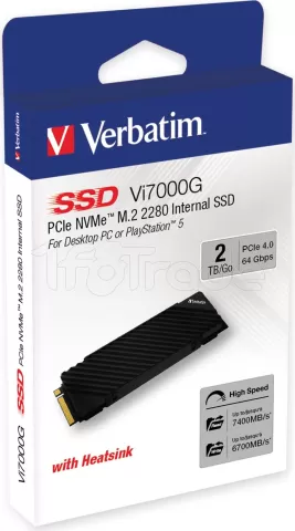Disque SSD Verbatim Vi7000G 2To - NVMe M.2 Type 2280 pour professionnel,  1fotrade Grossiste informatique