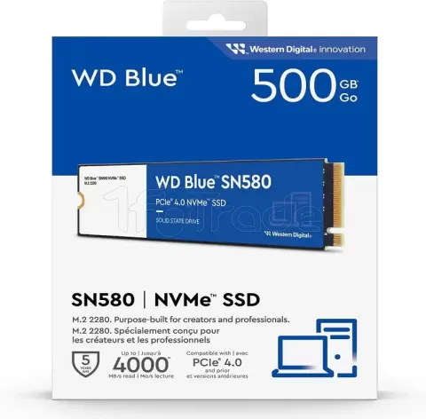 Photo de Disque SSD Western Digital Blue SN580 500Go - NVMe M.2 Type 2280