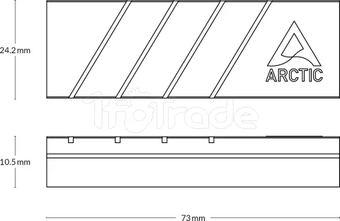 Photo de Dissipateur thermique pour SSD M.2 2280 Arctic M2 Pro (Noir)
