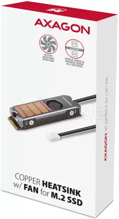 Photo de Dissipateur thermique pour SSD M.2 2280 Axagon CLR-M2Fan (Gris)