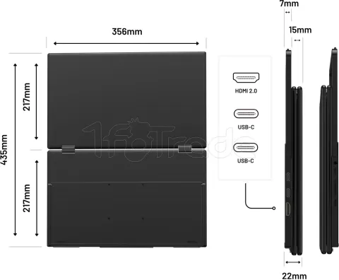 Photo de Double écran portable 15,6" JapanNext JN-DMD-IPS156F Full HD (Noir)