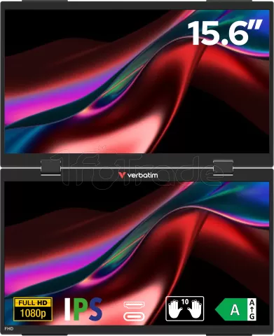 Photo de Double Ecran portable 15,6" Verbatim Dual Monitor Essentials Full HD (Noir)