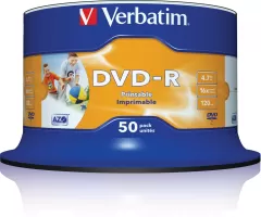 Photo de DVD-R Verbatim 4,7 Go Imprimable (Spindle de 50)