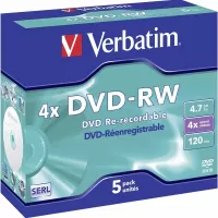 Photo de DVD-RW Verbatim 4,7 Go (boite de 5)