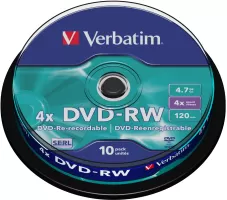 Photo de DVD-RW Verbatim 4,7 Go (spindle de 10)