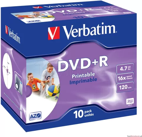 Photo de DVD+R Verbatim 4,7 Go imprimable (Boite de 10)