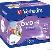 Photo de DVD+R Verbatim 4,7 Go imprimable (Boite de 10)