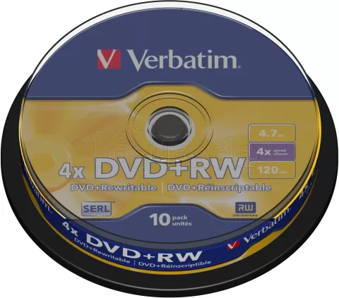 Photo de DVD+RW Verbatim 4,7 Go (Spindle de 10)