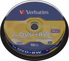 Photo de DVD+RW Verbatim 4,7 Go (Spindle de 10)