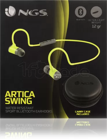 Photo de Ecouteur intra-auriculaire Bluetooth NGS Artica Swing (Gris/Jaune)