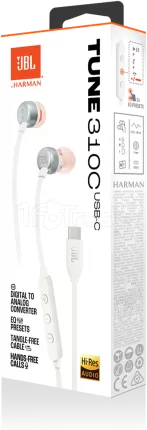 Photo de Ecouteurs filaires JBL Tune 310C USB-C (Blanc)