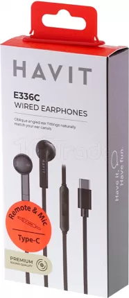 Photo de Ecouteurs Havit E336C USB-C (Noir)