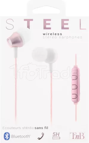 Photo de Ecouteurs intra-auriculaires Bluetooth T'nB Steel (Rose)