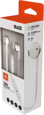 Photo de Ecouteurs intra-auriculaires JBL Tune 205 (Blanc/Or)