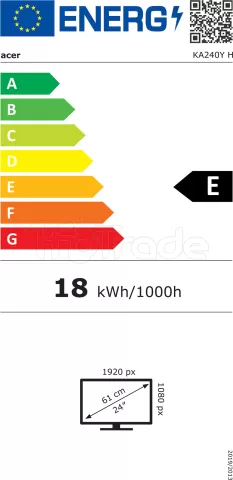 Photo de Ecran 24" Acer KA242YHbi Full HD (Noir) 100Hz