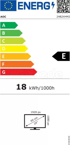 Photo de Ecran 24" AOC 24B2XHM2 Full HD (Noir)