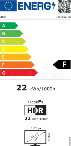 Photo de Ecran 24" AOC 24V5CW Full HD (Noir)