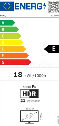 Photo de Ecran 24" BenQ Mobiuz EX240N Full HD 165Hz (Noir)