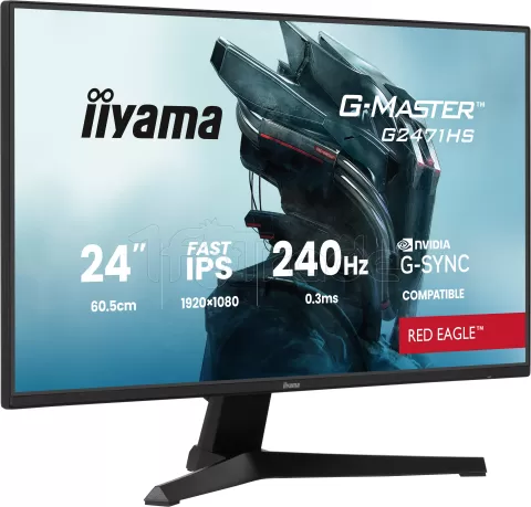 Photo de Ecran 24" Iiyama G-Master Red Eagle G2471HS-B1 Full HD 240Hz (Noir)