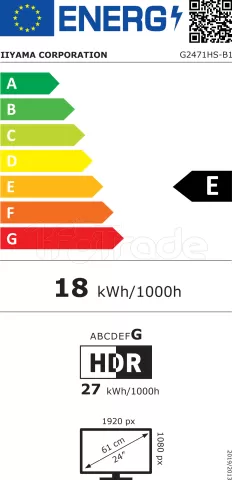 Photo de Ecran 24" Iiyama G-Master Red Eagle G2471HS-B1 Full HD 240Hz (Noir)