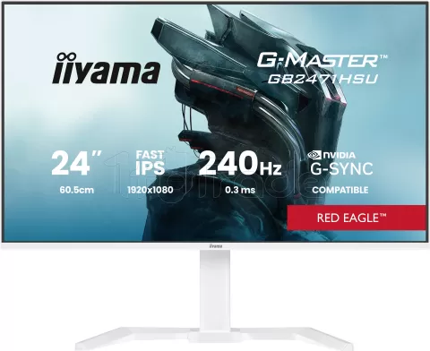 Photo de Ecran 24" Iiyama G-Master Red Eagle GB2471HSU-W1 Full HD 240Hz (Blanc)