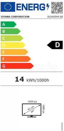 Photo de Ecran 24" Iiyama ProLite XU2493HS-B5 Full HD (Noir)