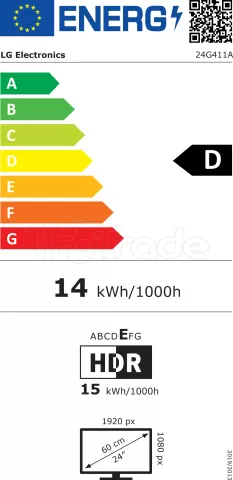 Photo de Ecran 24" LG UltraGear24G411A-B Full HD 144Hz (Noir)