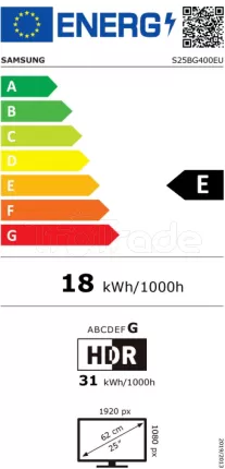 Photo de Ecran 24" Samsung Odyssey G4 S25BG400EU Full HD (Noir) 240Hz