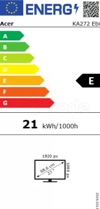 Photo de Ecran 27" Acer KA2 KA272 G0bi Full HD 120Hz (Noir)